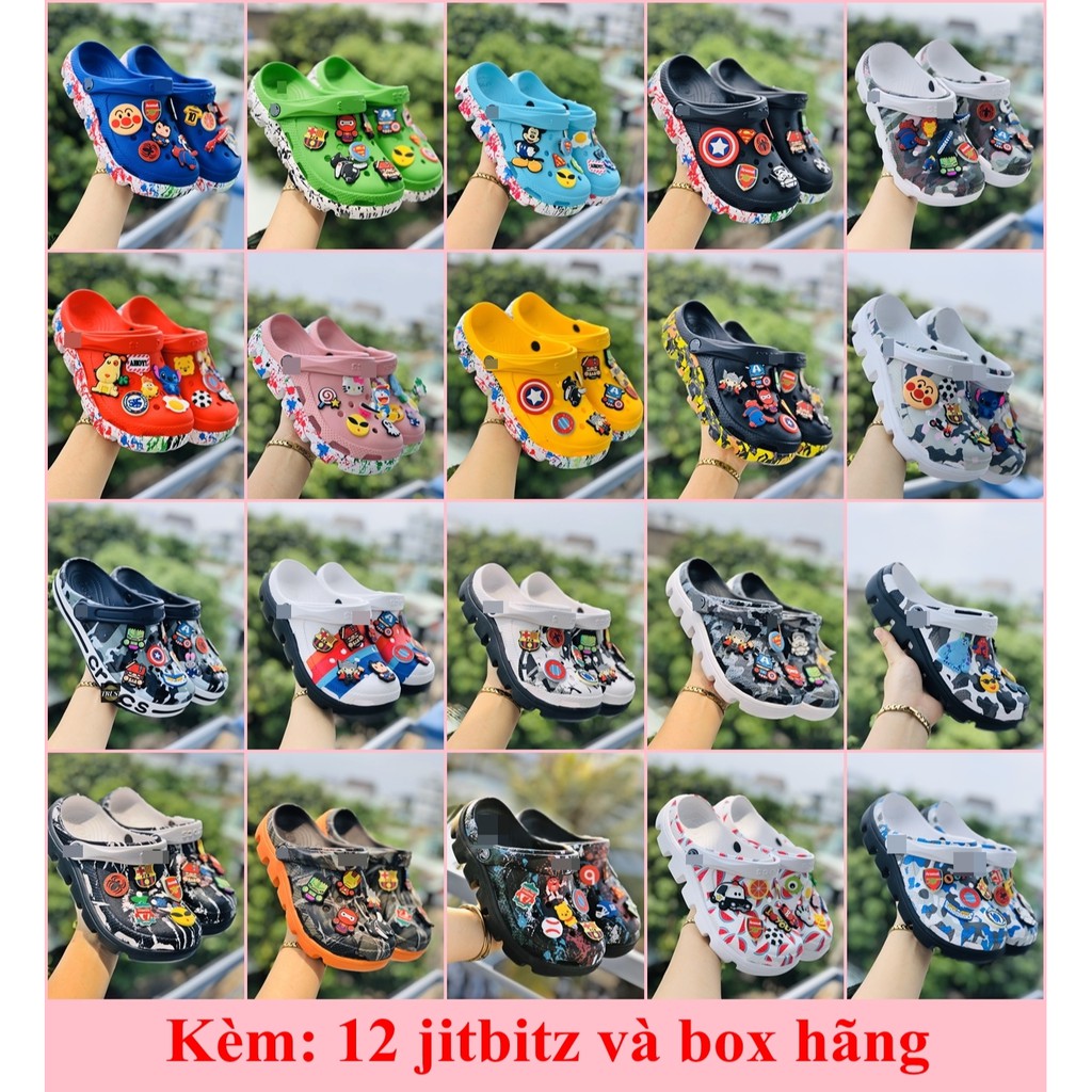 [Hàng sẵn + 12 jitbitz + Box Hãng +FreeShip] Dép Cross Duet Vẩy Sơn Nam Nữ